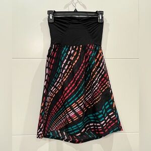 Roxy Strapless Colorful Patterned Dress